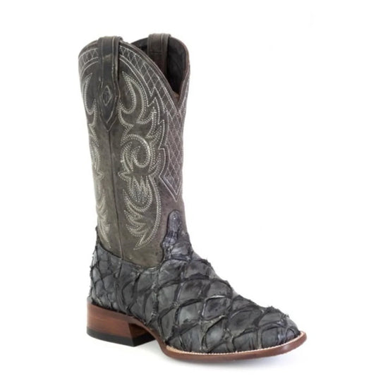 Stetson Amazon (Black) - Men's Pirarucu Cowboy Boot