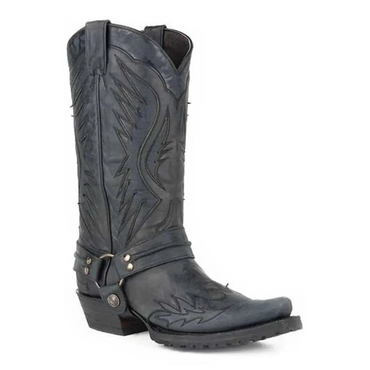 Stetson Midnight Maverick Biker (Black) - Men's Cowboy Boot