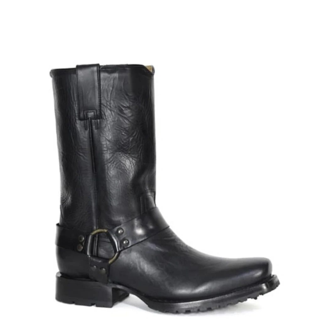 Stetson Heritage Harness (Black) - Men's Biker Boot