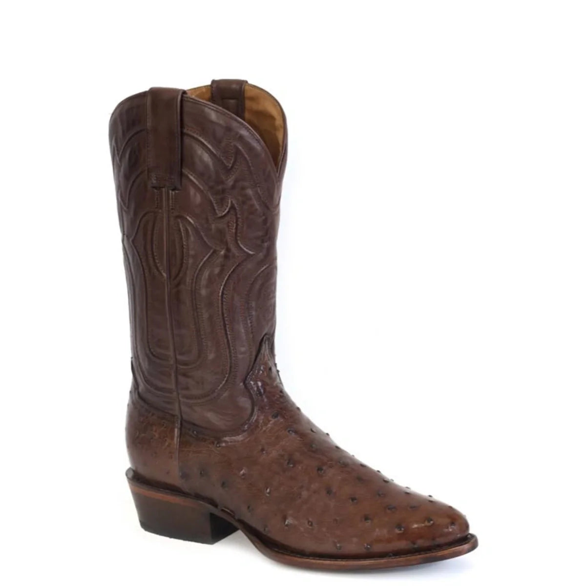 Stetson Chisholm (Brown) - Men's Ostrich Cowboy Boot