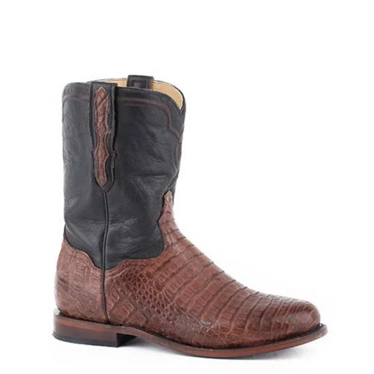 Stetson Puncher Exotic (Brown) - Men's Caiman Cowboy Boot