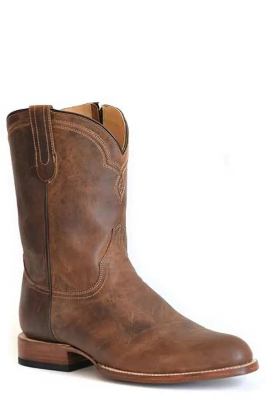 Stetson Mountaineer (Brown) - Men's Goat Skin Leather Cowboy Boot