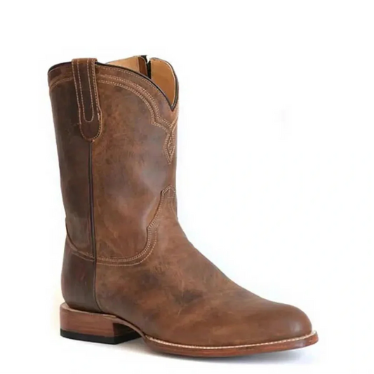 Stetson Mountaineer (Brown) - Men's Goat Skin Leather Cowboy Boot