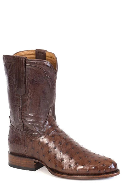 Stetson Austin (Brown) - Men's Ostrich Cowboy Boot