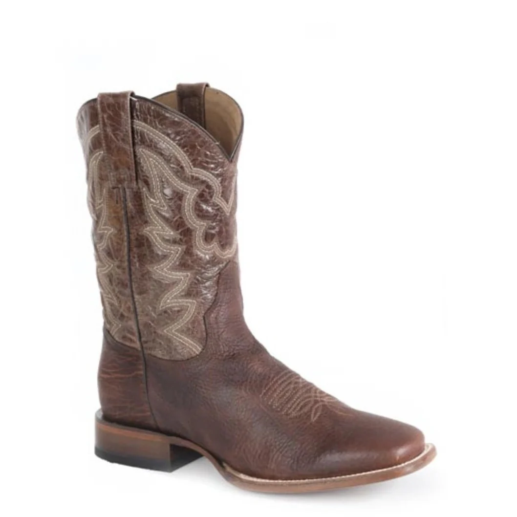 Stetson Logan (Brown) - Men's Bison Leather Cowboy Boot