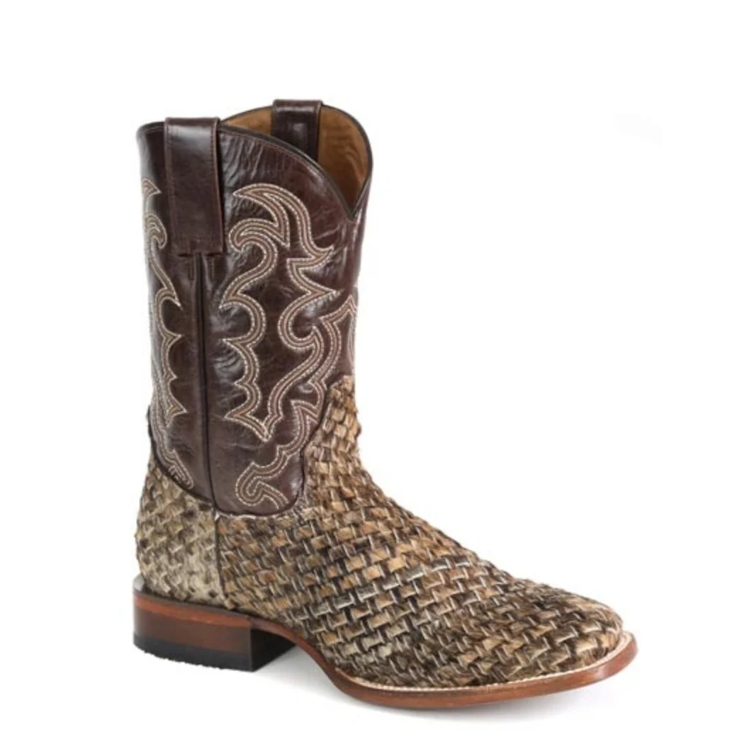 Stetson Cattleman (Brown) - Men's Hair On Leather Cowboy Boot