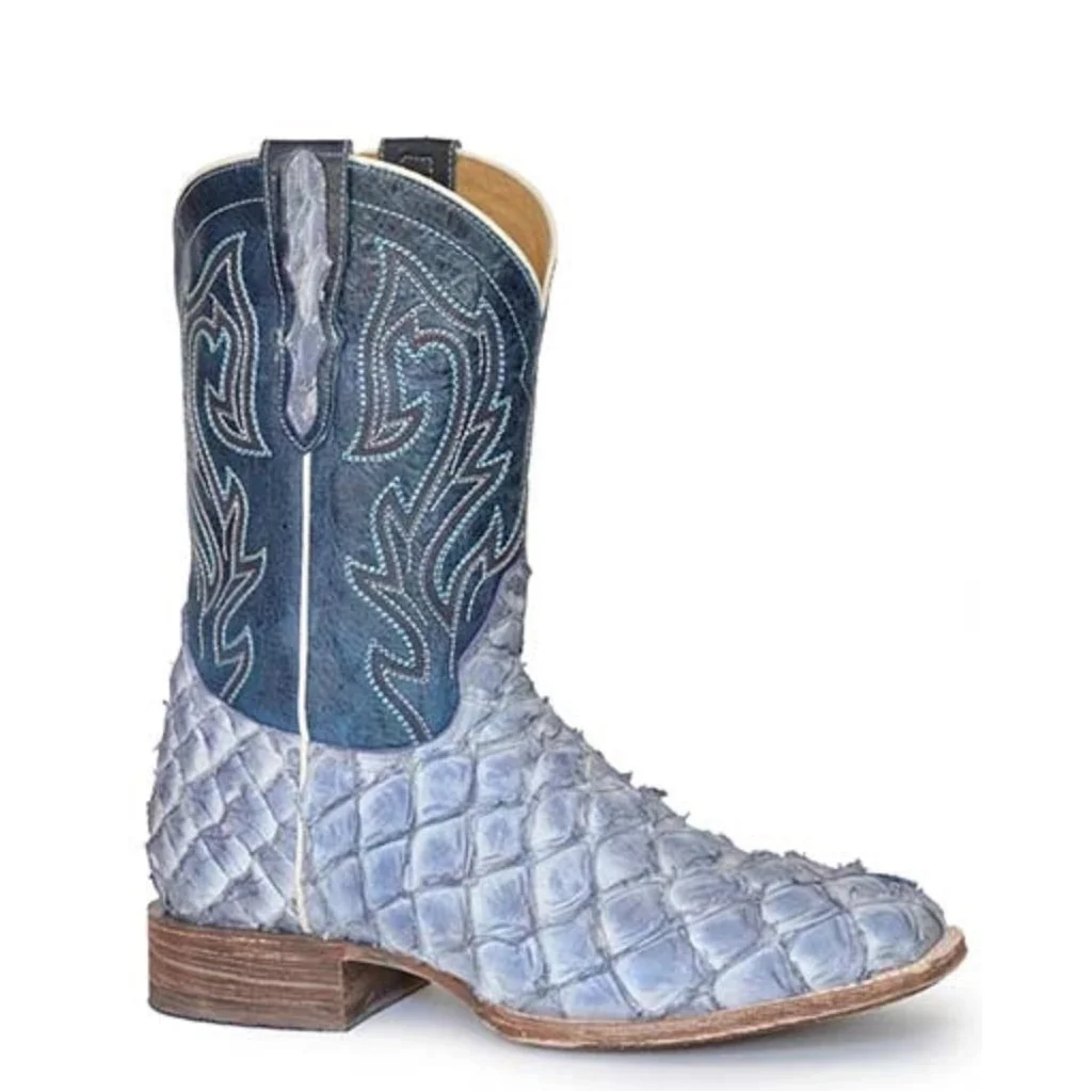 Stetson Predator (Blue) - Men's Pirarucu Cowboy Boot