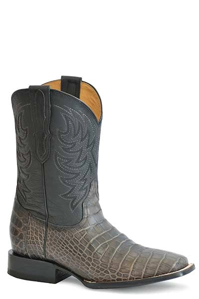 Stetson Aces Alligator (Black/Grey) - Men's Alligator Cowboy Boot
