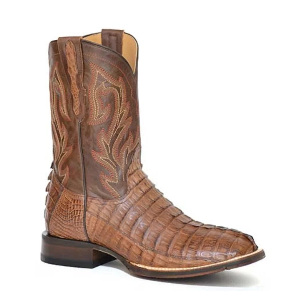 Stetson Cameron (Light Brown) - Men's Caiman Cowboy Boot