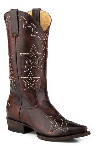 Stetson Cosmo (Brown) - Women's Leather Cowgirl Boot