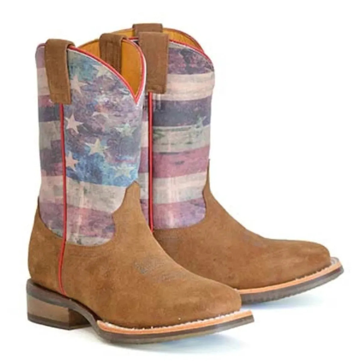 Tin Haul Little Patriot / Americana Sole (Red, White, & Blue) - Little Kids/Big Kids Leather Cowboy Boots