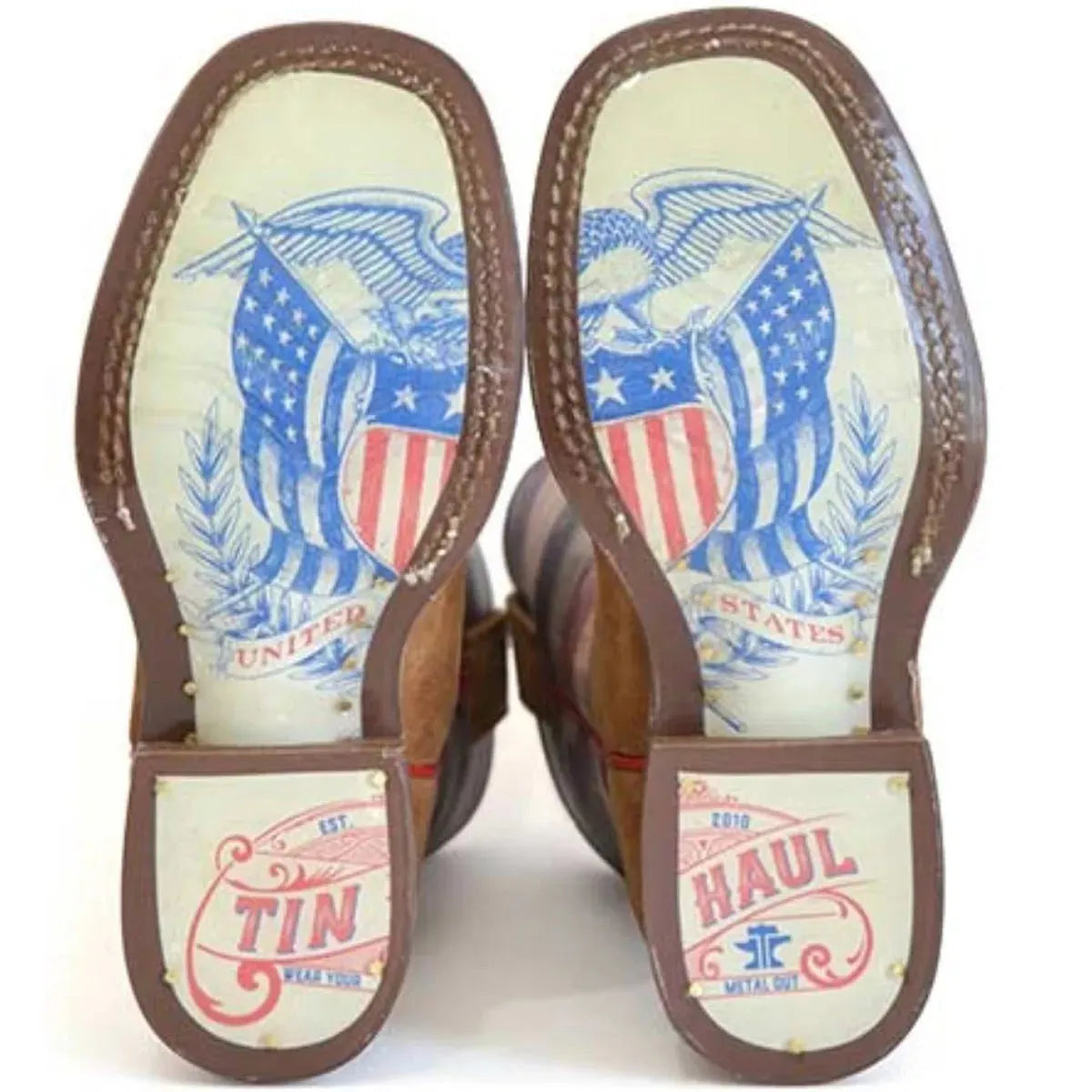 Tin Haul Little Patriot / Americana Sole (Red, White, & Blue) - Little Kids/Big Kids Leather Cowboy Boots