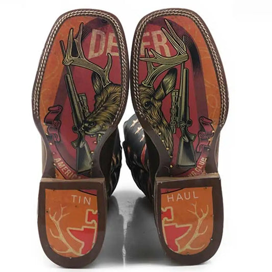 Tin Haul Open Season/Deer Hunter - Men's Leather Cowboy Boot