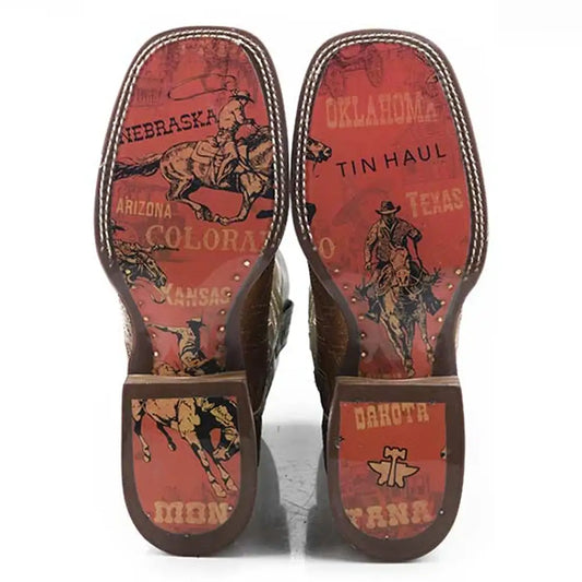 Tin Haul I'm In Stitches/Cowboy Heritage - Men's Leather Cowboy Boot