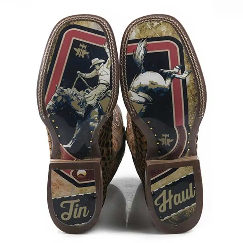Tin Haul Dream Weaver/Bronc Rider - Men's Leather Cowboy Boot
