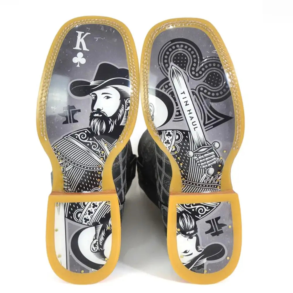 Tin Haul King Of Clubs/Cowboy Card - Men's Leather Cowboy Boot