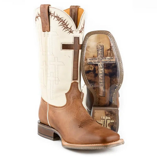 Tin Haul Show Of Faith/Fellowship - Men's Leather Cowboy Boot