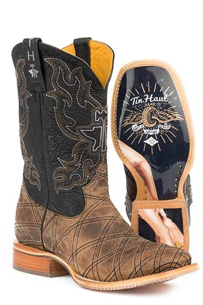 Tin Haul What's Your Angle  - Men's Leather Cowboy Boot