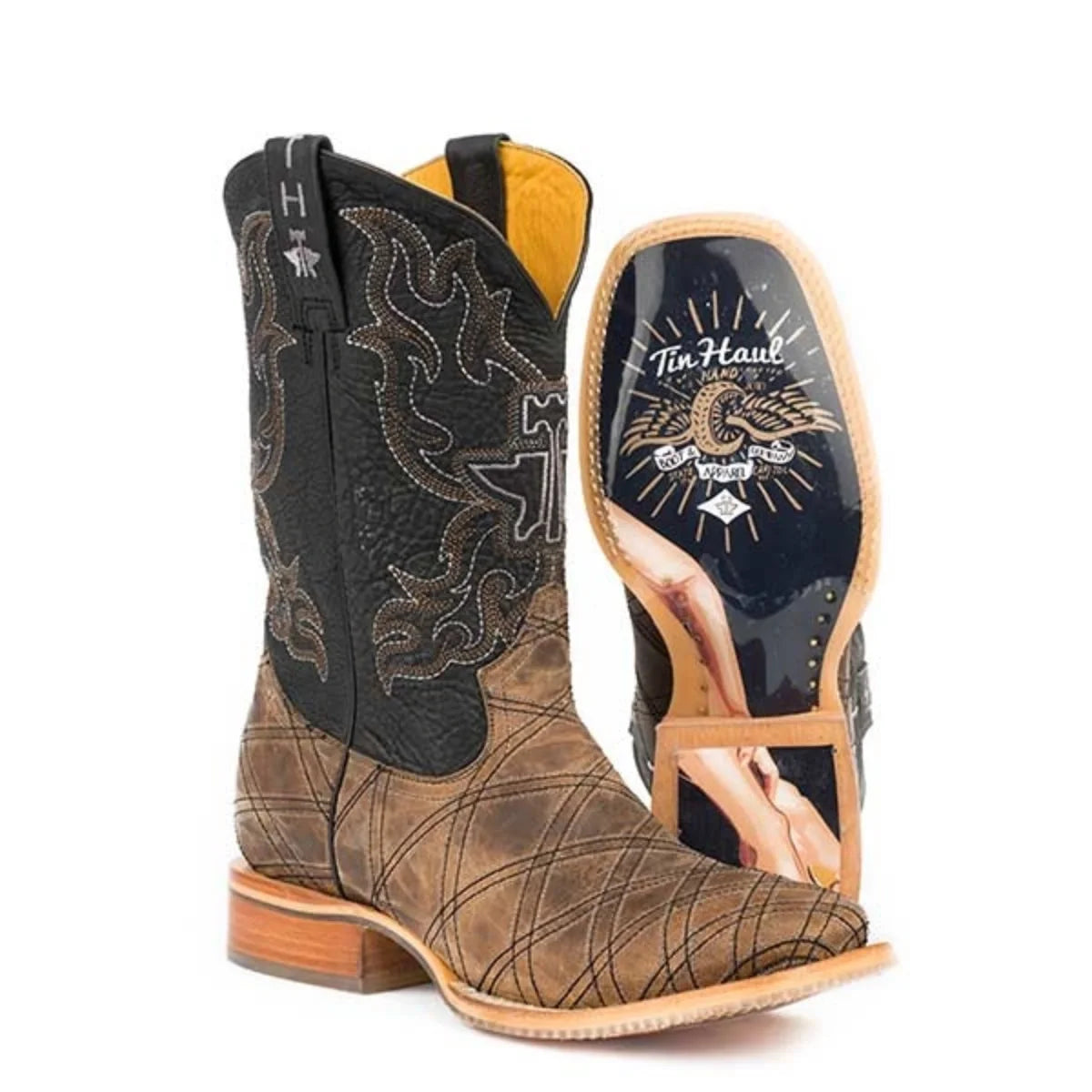 Tin Haul What's Your Angle  - Men's Leather Cowboy Boot