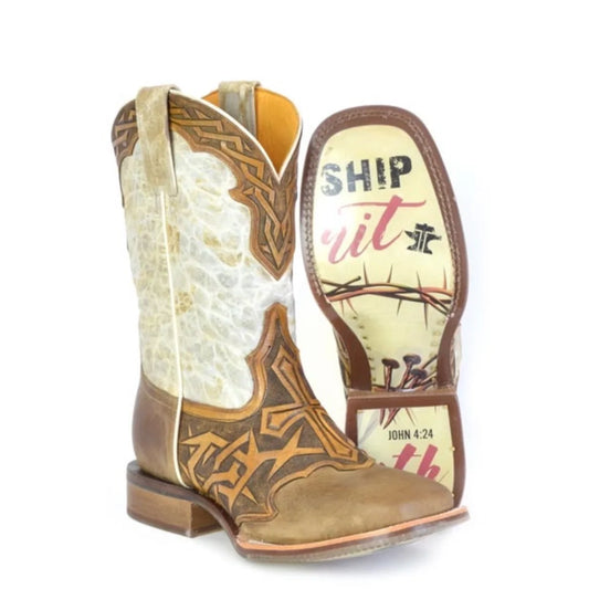 Tin Haul Cross & Thorns - Men's Leather Cowboy Boot