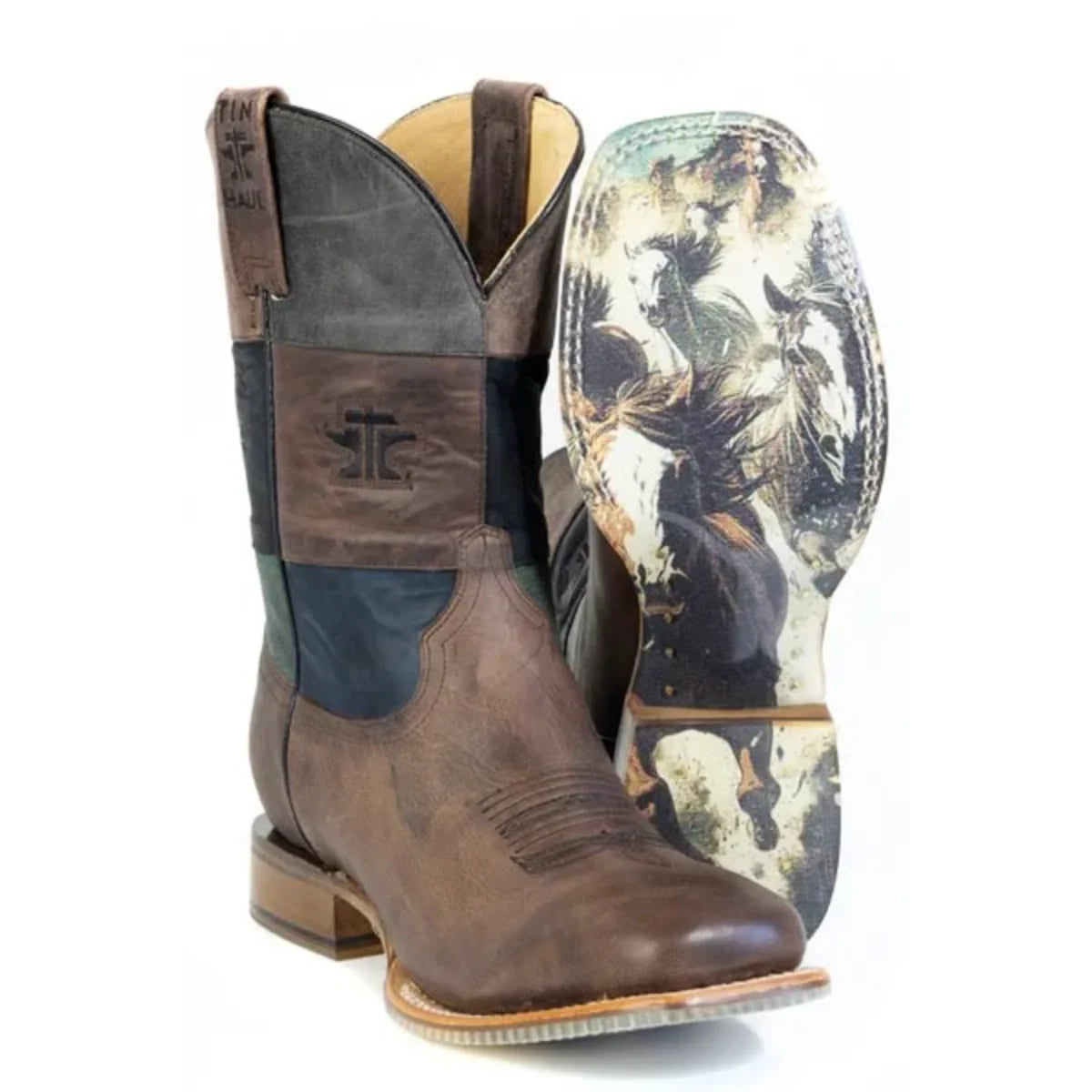 Tin Haul Blocks - Men's Leather Cowboy Boot