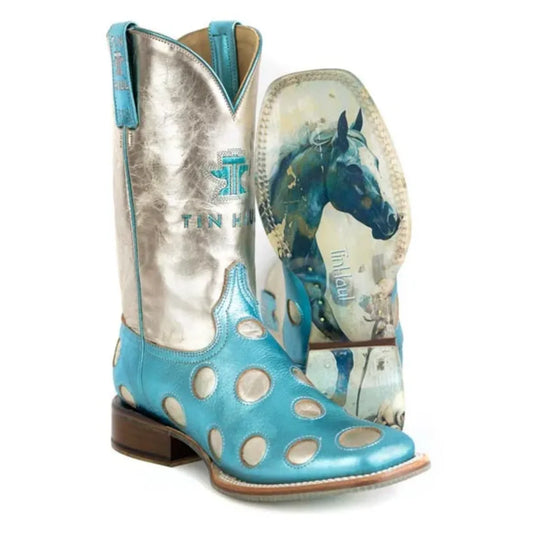 Tin Haul Polka Dot Diva - Women's Leather Cowgirl Boot