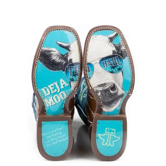 Tin Haul Hands Off - Women's Leather Cowgirl Boot