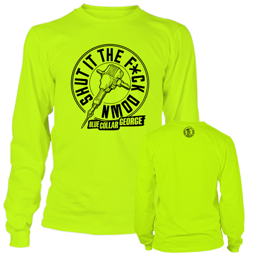 Blue Collar George Shut It - Long Sleeve Safety Hi-Vis T-Shirt