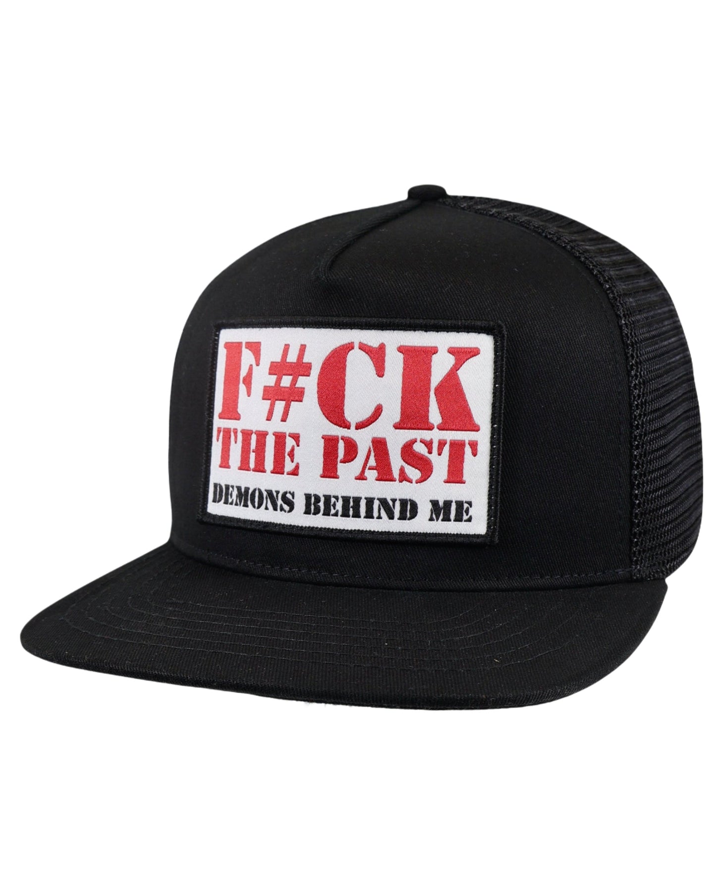 Black Classic Trucker "F The Past" Patch Hat