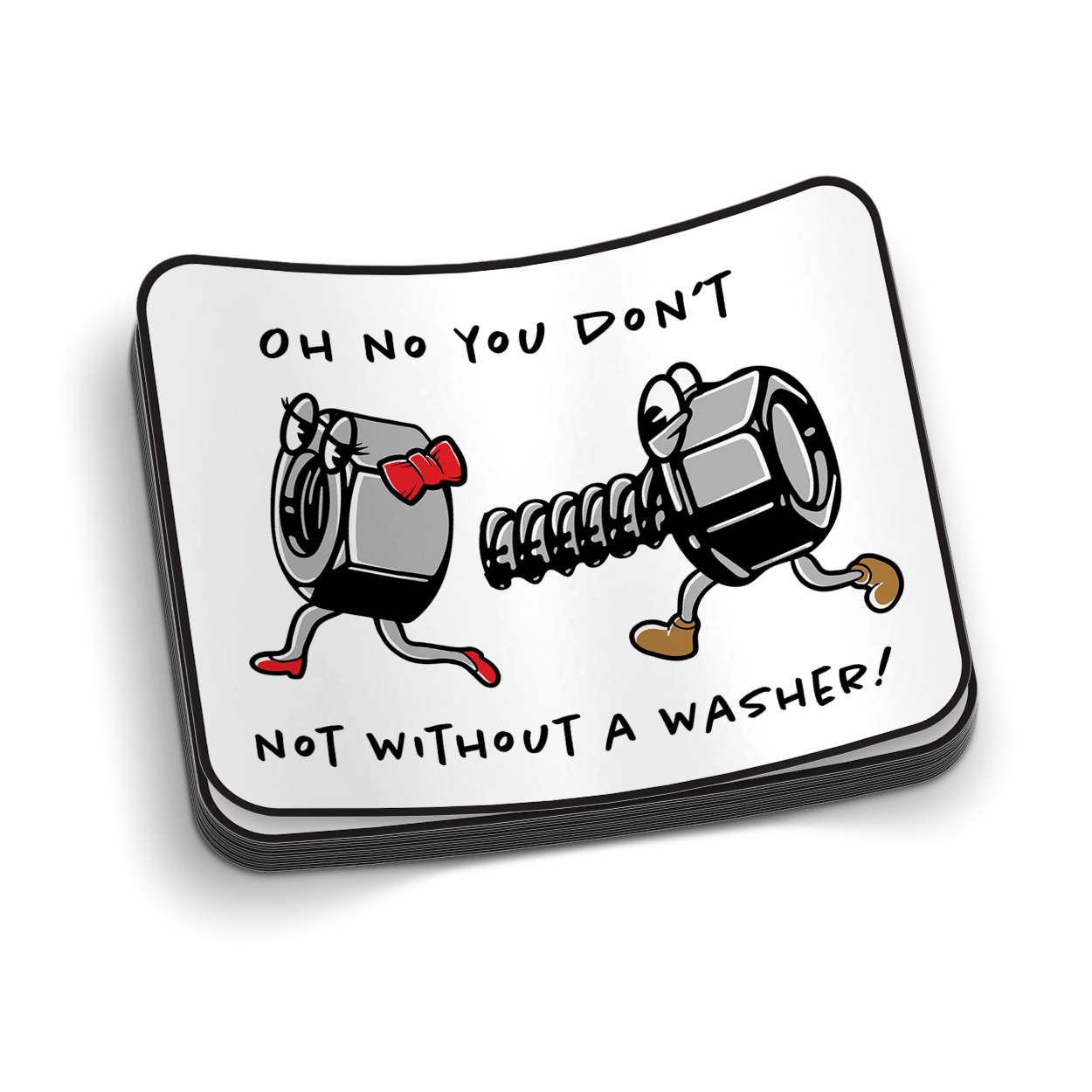 No Washer - Hard Hat Decal