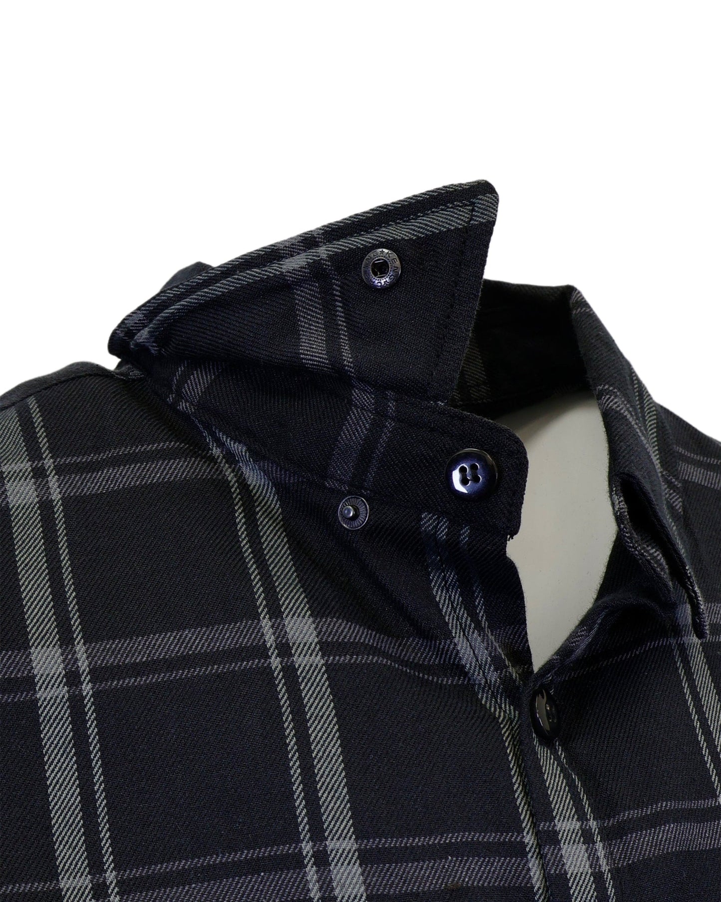 The "Silent Night" Black & Grey Flannel (Hidden Snap Collars)