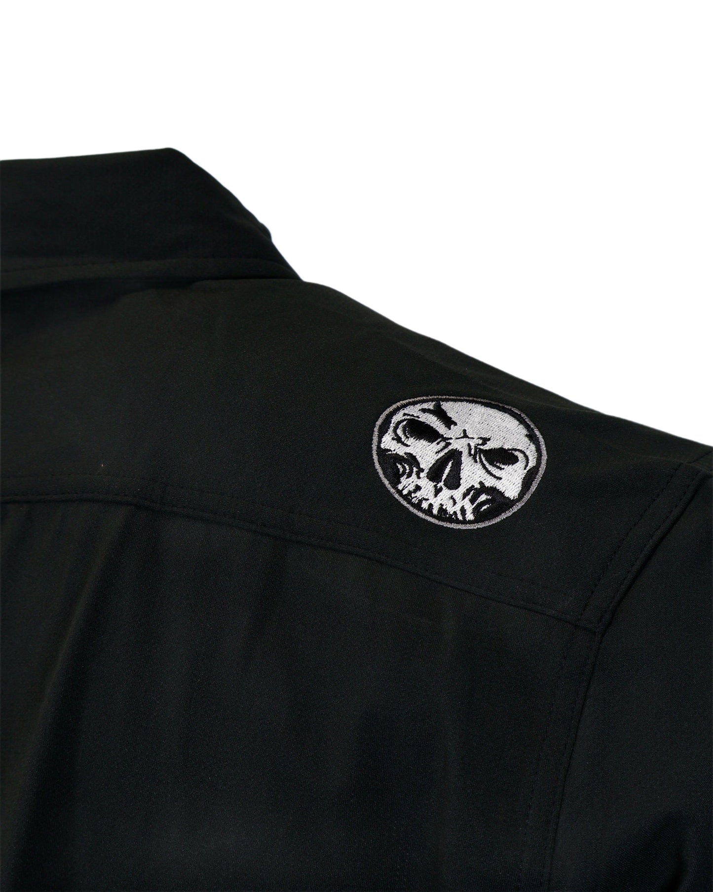 Micro-Perforated, Stretch Embroidered Button-Up