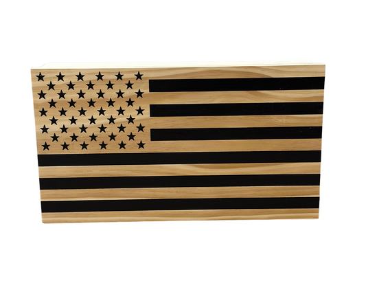 Opposite Inverted Flag (Black) Gun Safe - Wall Mounted Decorative Secure Gun Cabinet