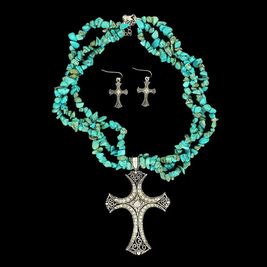 Desert Faith - Women's Necklace and Earrings Set