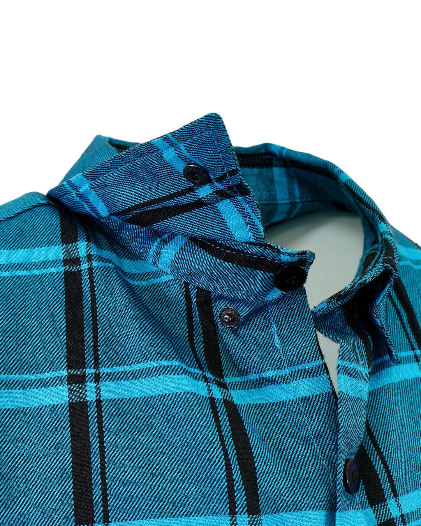The "Survivor" Teal Flannel (Hidden Snap Collars)