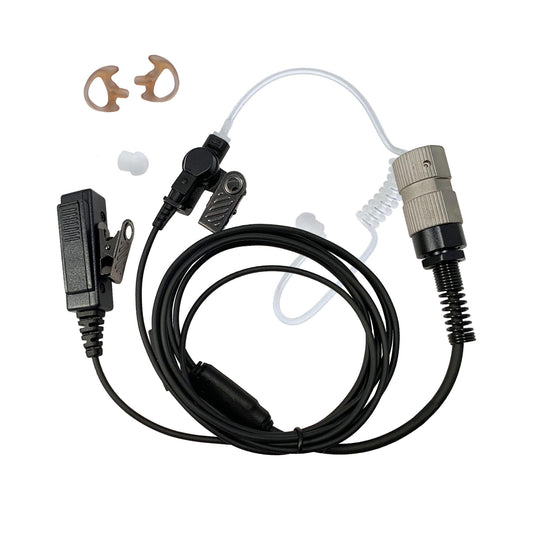 Tactical Mic & Earpiece 2 Wire Kit - Fits: Harris, Thales, Tri, PRC, Falcon Series, MBITR Series, (NATO U229/U329 Connector)