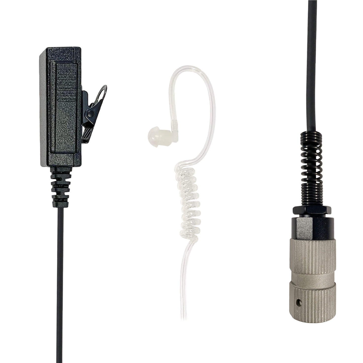 Tactical Mic & Earpiece 2 Wire Kit - Fits: Harris, Thales, Tri, PRC, Falcon Series, MBITR Series, (NATO U229/U329 Connector)