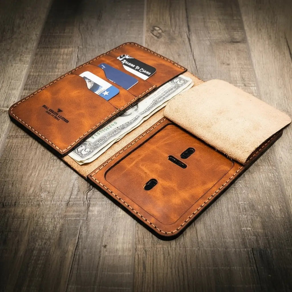 Badge Long Wallet - Chestnut