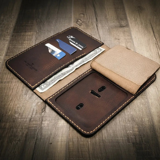 Badge Long Wallet - Walnut Brown