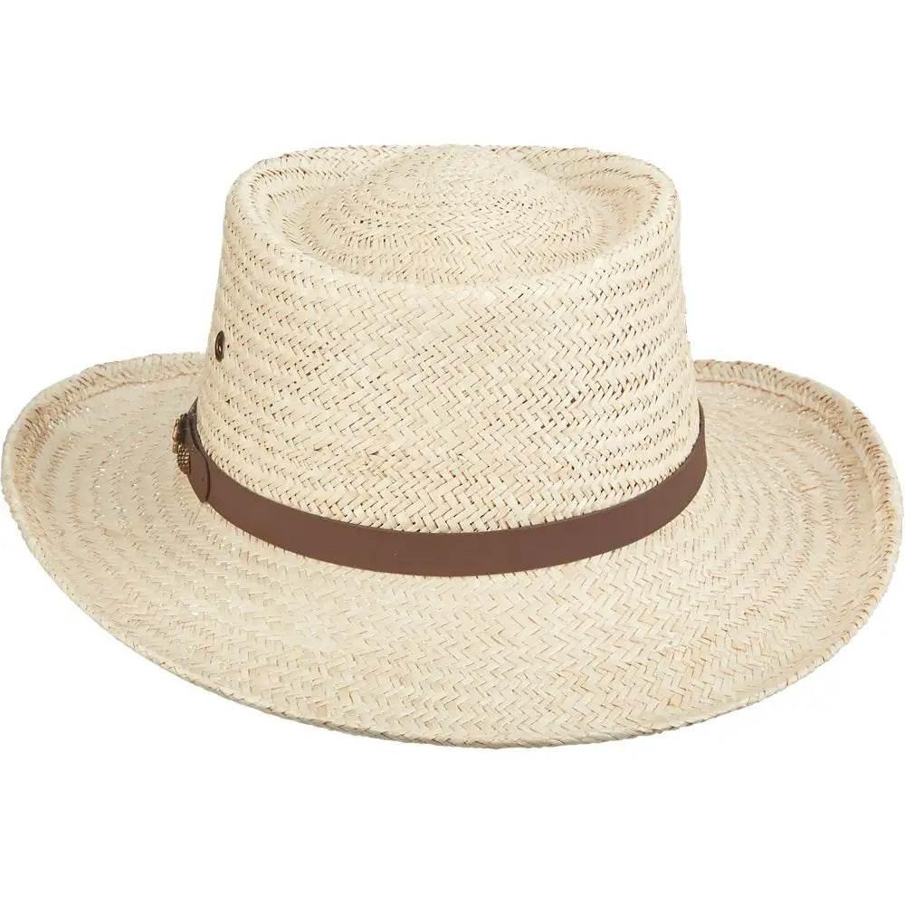 Scala Bunker - Palm Straw Gambler Hat