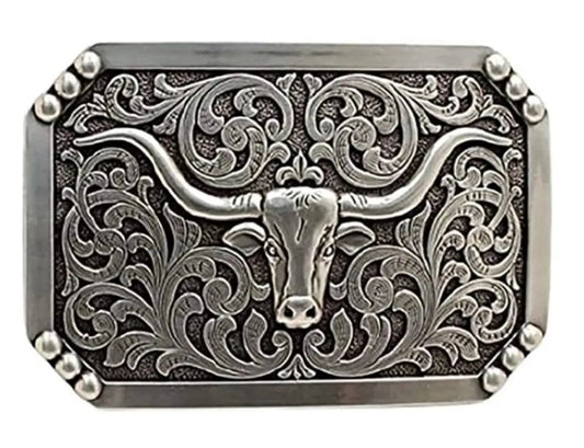 Nocona Longhorn Rectangle - Belt Buckle