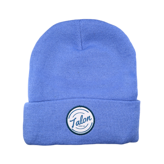 Blue Knit Beanie w/ White Talon Circle Logo