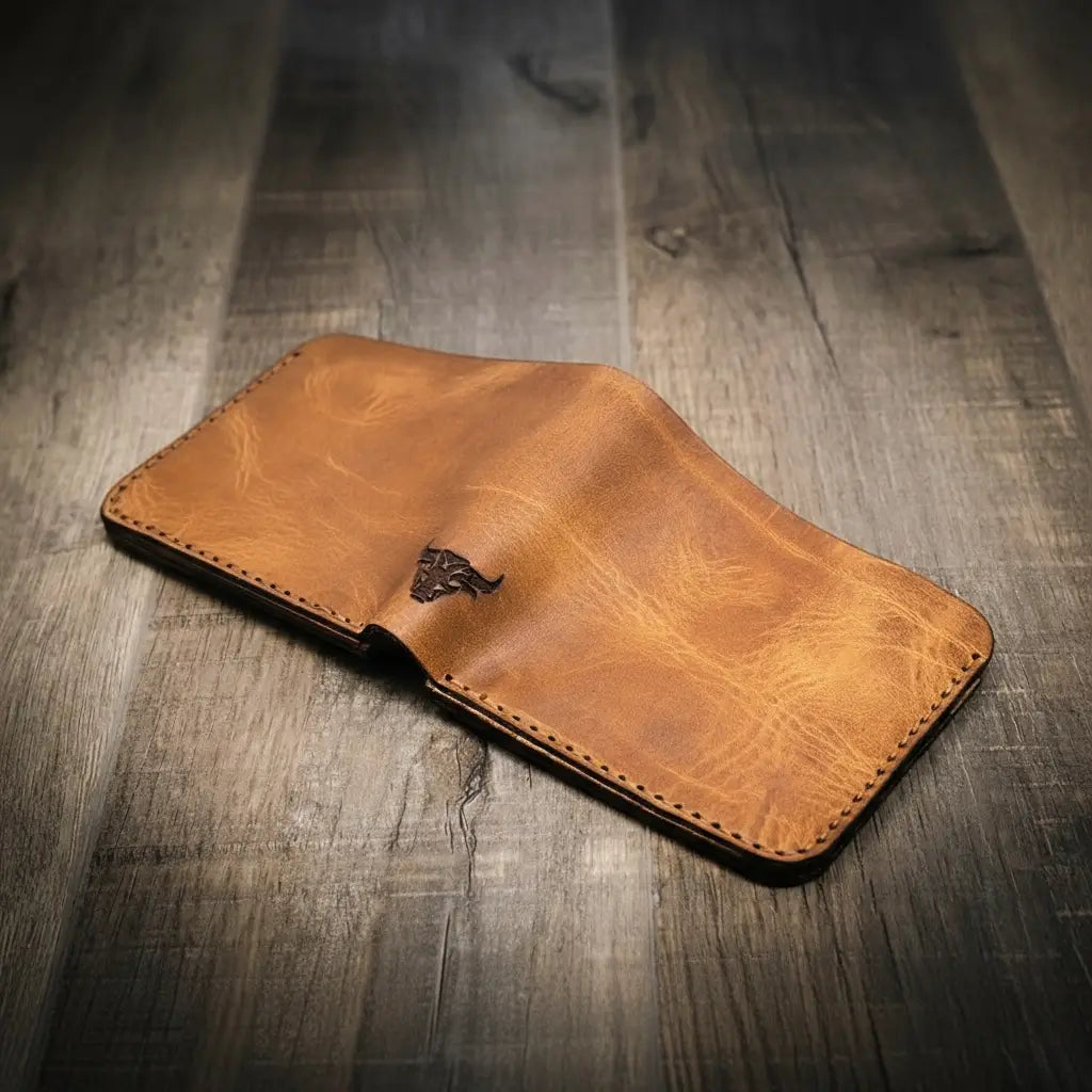 Badge Bifold Wallet - Saddle Tan