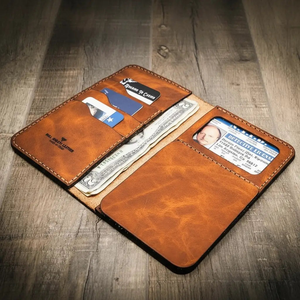 Badge Long Wallet - Chestnut