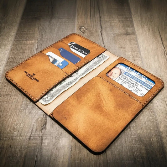Badge Long Wallet - Saddle Tan