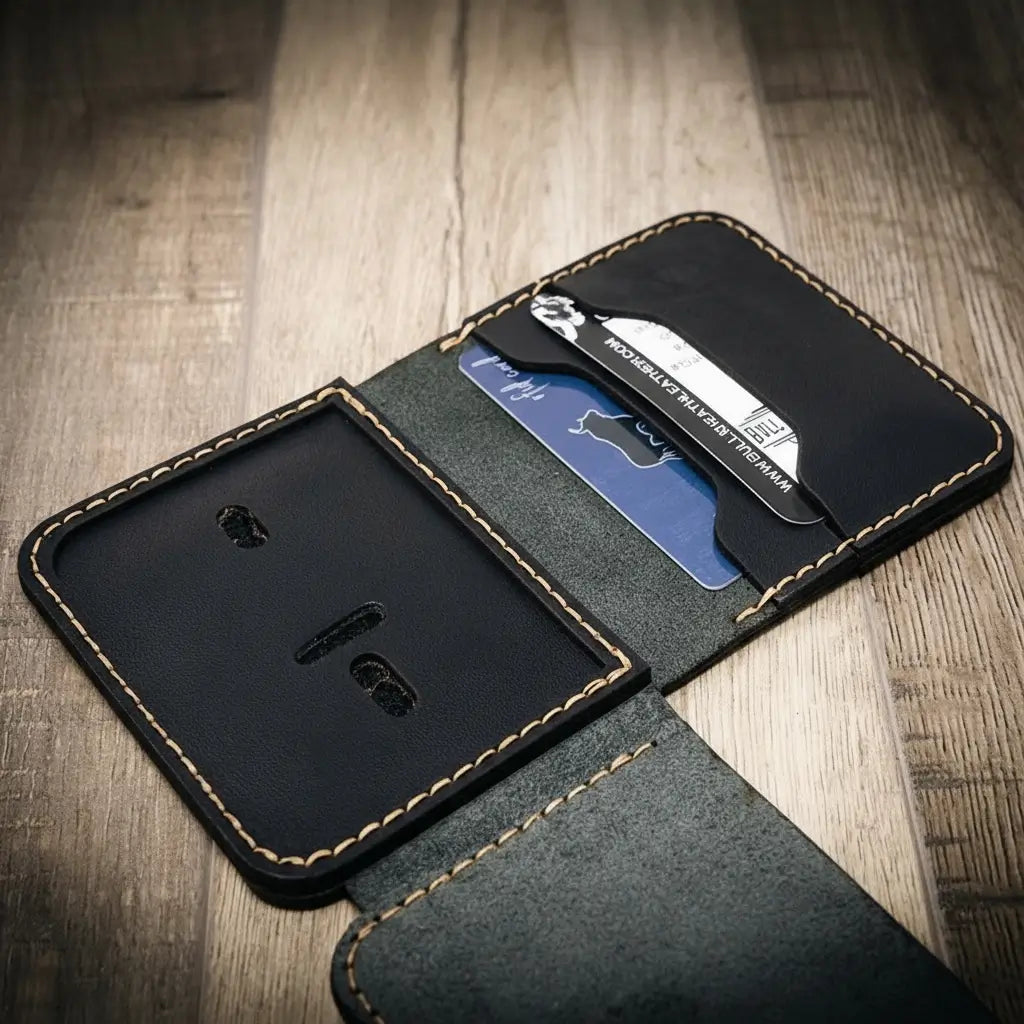 Minimalist Badge Wallet - Black