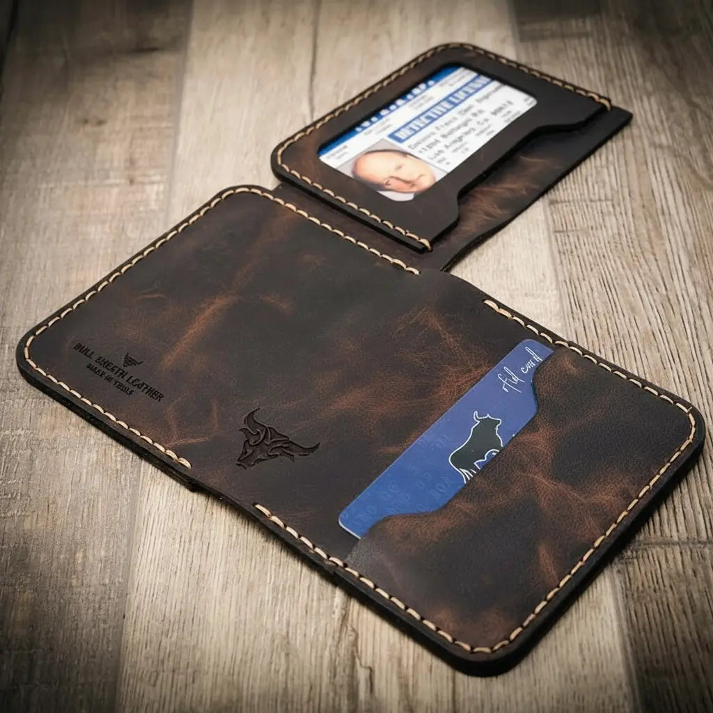 Minimalist Badge Wallet - Walnut Brown