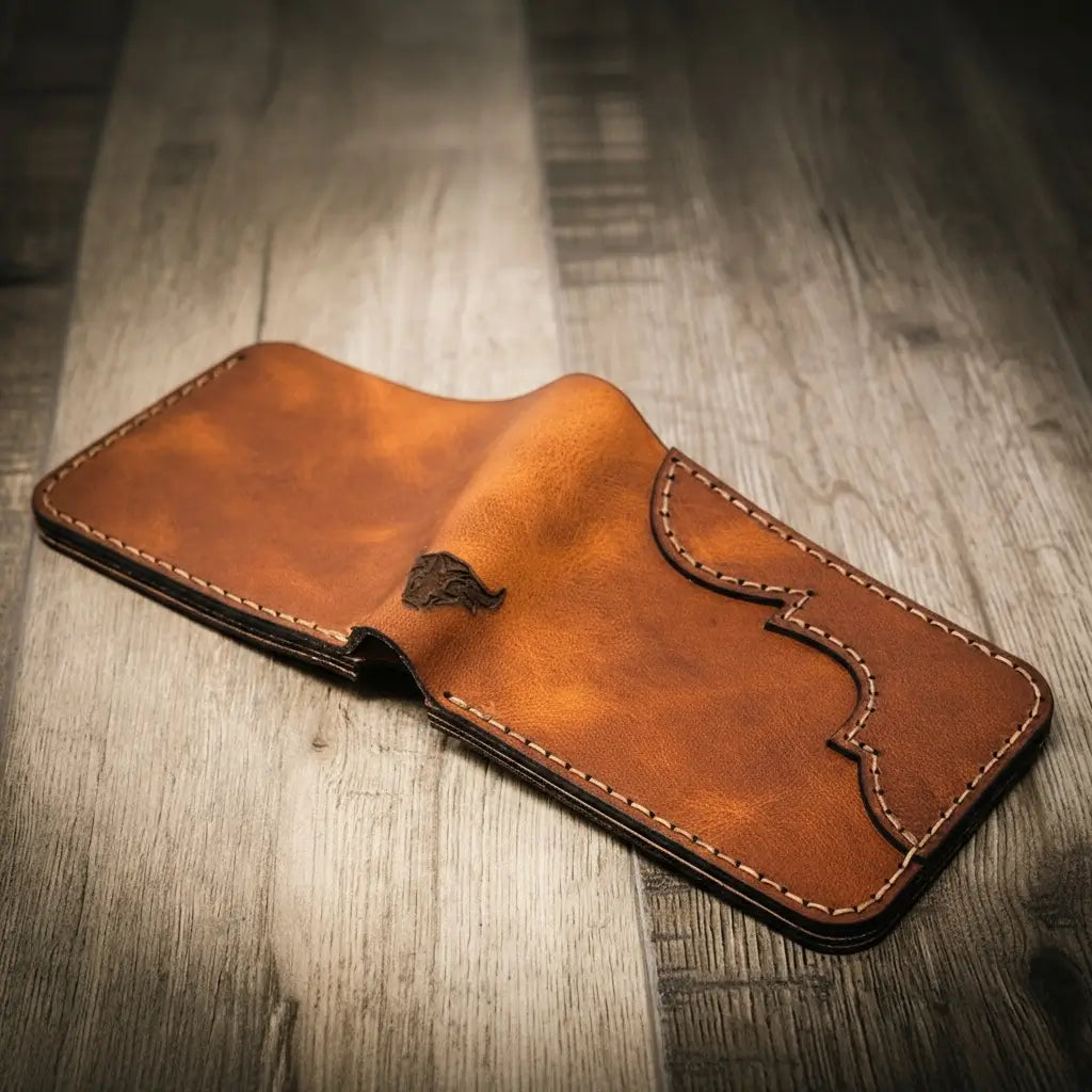 Western Bifold Wallet -  Chestnut Brown