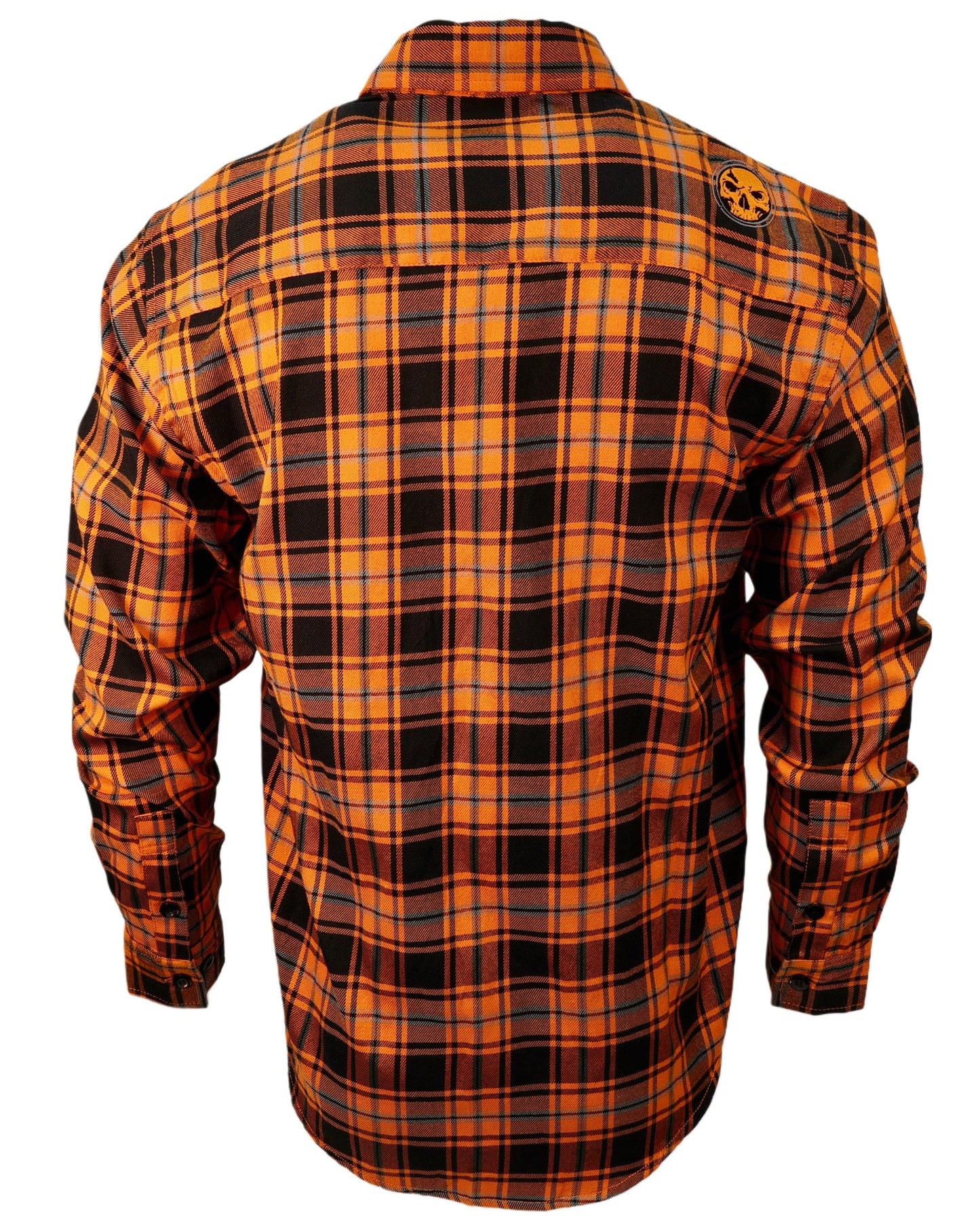 The "Harvest" Orange, Black & Gray Flannel (Hidden Snap Collars)