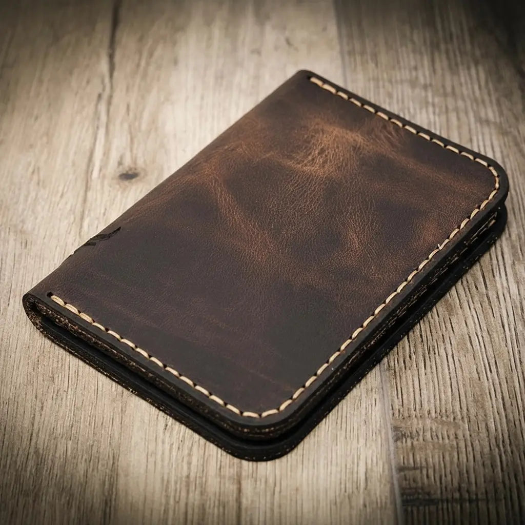 The Tyler Vertical Wallet - Walnut Brown